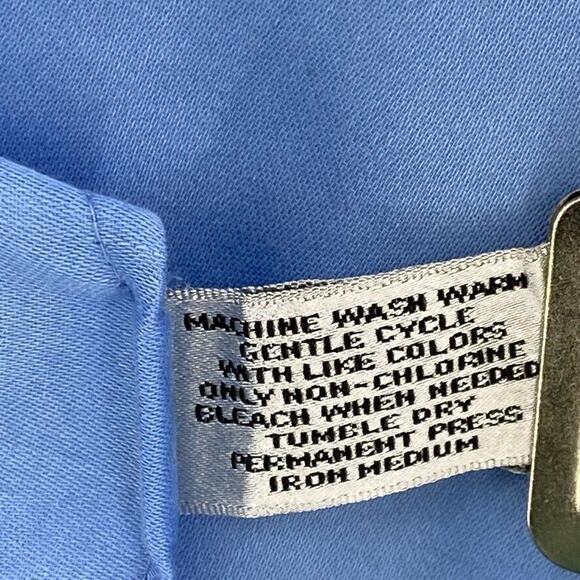 Geoffrey Beene Shirt Mens Medium 15.5 Blue Button Up Long Sleeve Wrinkle Free - Picture 11 of 12